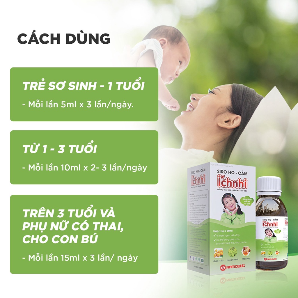 Ảnh Siro ho cảm Ích Nhi chai 90ml, hỗ trợ giải giảm, hỗ trợ giảm ho, sổ mũi, hỗ trợ tiêu đờm 4
