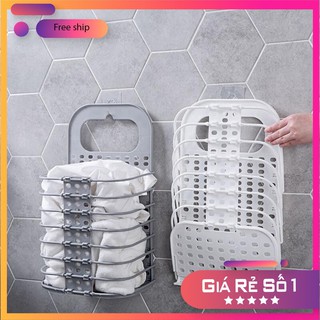 Giỏ nhựa treo hong máy giặt đựng quần áo và đồ dùng sinh hoạt treo tường có thể gấp gọn