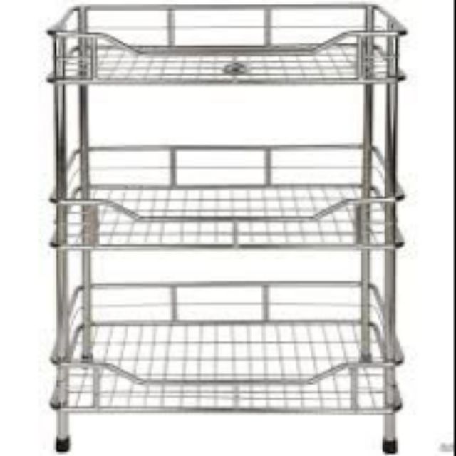 trạn inox 3 tầng úp bát đĩa hàng dày kệ giá úp cốc chén để đất