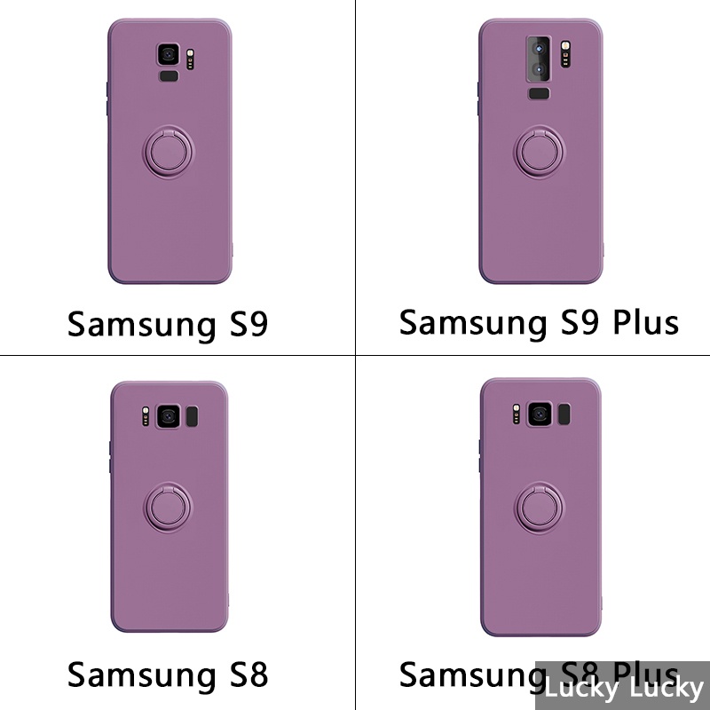 Ốp Điện Thoại Silicon Có Giá Đỡ Dạng Nhẫn Từ Tính Sang Trọng Cho Samsung S8 A05 S9 Plus Galaxy