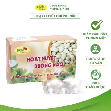 Hoạt Huyết Dưỡng Não PQA Giúp hoạt huyết, hành khí, tăng cường sự hoạt động của trí não, Hộp 50 Viên