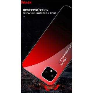 Ốp điện thoại mặt kính cường lực cứng viền mềm màu gradient dành cho Google Pixel 4 3A 3 2 XL