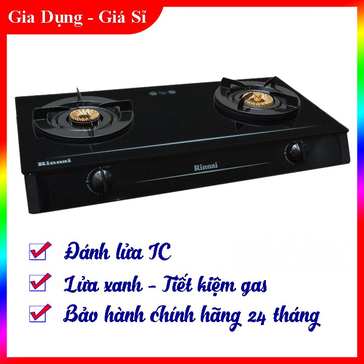 Bếp Gas Rinnai RV-7 Double Glass (L), Mặt Kính Cường Lực, Đánh Lửa IC ...