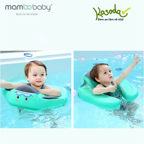 Phao bơi không bơm hơi PHAO NGỰC cho bé từ 3 tháng 1 2 tuổi phao chống lật đai an toàn Mambobaby