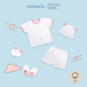 Set 5 Món Đồ Mùa Hè, Cộc Tay Cài Giữa Sơ Sinh MIOMIO - Cho Bé Trai, Bé Gái (Từ 0-3M), Vải Cotton