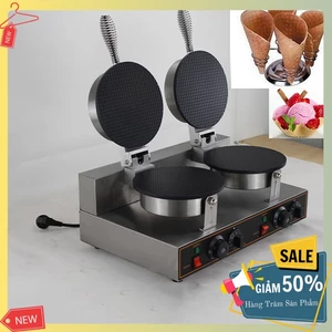 Máy làm vỏ ốc quế đôi công nghiệp 2400W kiểm soát nhiệt độ chính xác, bánh thơm ngon
