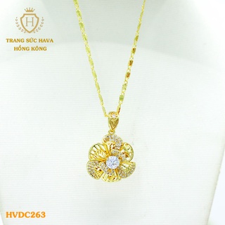 Dây Chuyền Nữ Titan, Vòng Cổ Mặt Hoa Mai Đính Đá Xi Mạ Vàng Non 24k Cao Cấp Trang Sức Hava