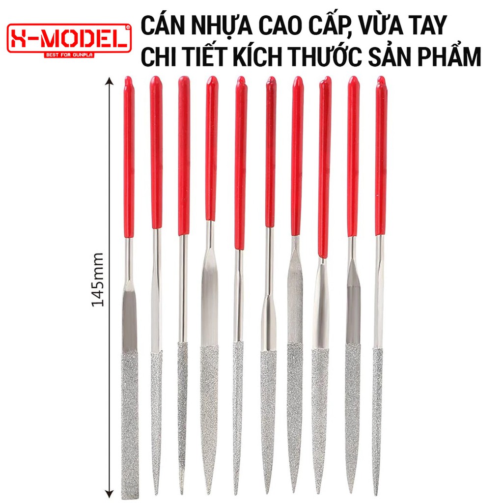 Ảnh Dụng cụ làm mô hình Gundam X-MODEL XM11 bộ 5 cây dũa, 10 cây dũa kim loại cao cấp, chống rỉ cao 2
