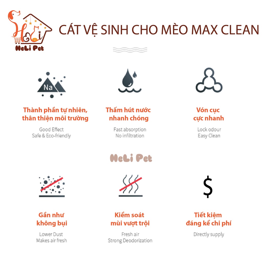Ảnh Cát Vệ Sinh Dùng Cho Khay Vệ Sinh, Máy Vệ Sinh Cho Mèo Max Clean Hương Lavender 4Kg Siêu Vón Siêu Ít Bụi 4
