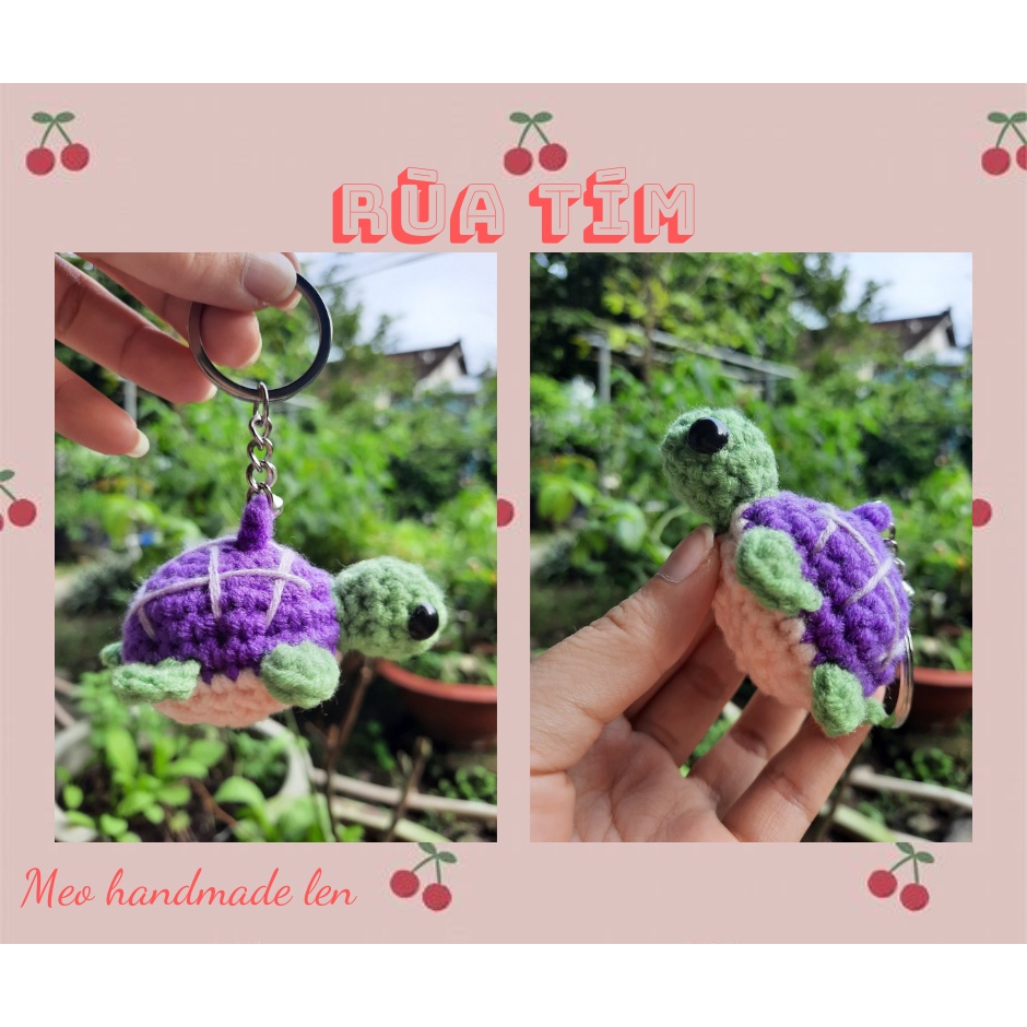 Móc khóa bé rùa - Handmade len - Amigurumi (có chuông)