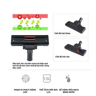 Máy Hút Bụi Yairz XY-1008, Máy Hút Bụi Cầm Tay Công Suất 1000W Lực Hút Cực Khỏe Tặng Kèm 9 Đầu Hút Sạch Mọi Ngóc Ngách