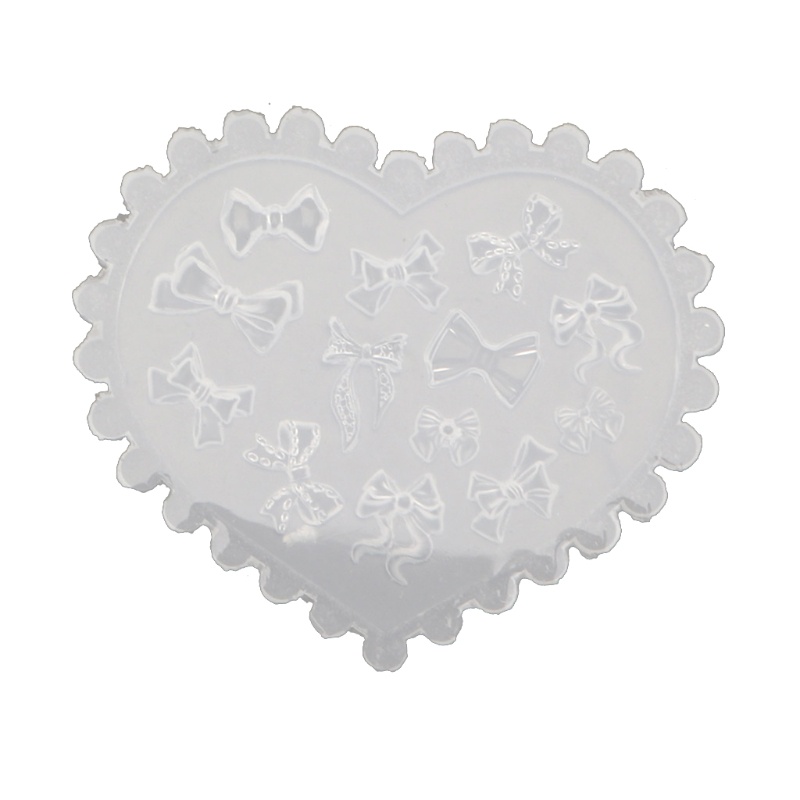 Wellb 3D Mini Nơ Khuôn Silicon Móng Tay Khắc Đúc Khuôn UV Gel Dụng Cụ Làm Móng Tay
