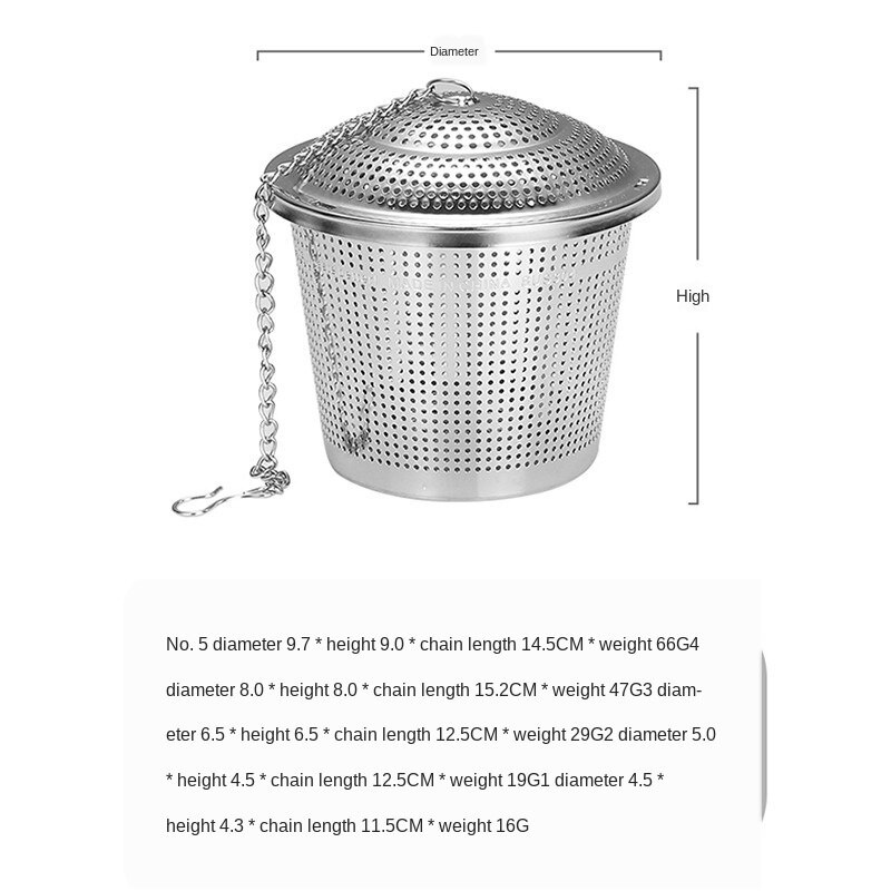 Bộ Lọc Trà Lá Rời Thép Không Gỉ 304 - Loose Leaf Tea Infuser Filters, Mesh Spice Steeper Reusable & Dishwasher Safe (Dễ Vệ Sinh)