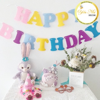 Dây chữ happy birthday hàn quốc trang trí sinh nhật cho bé trai, bé gái đẹp, Yến Nhi Shop