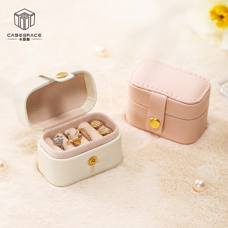 Casegrace Hộp Đựng Trang Sức mini Bằng Da pu Tiện Dụng Mang Theo Du Lịch