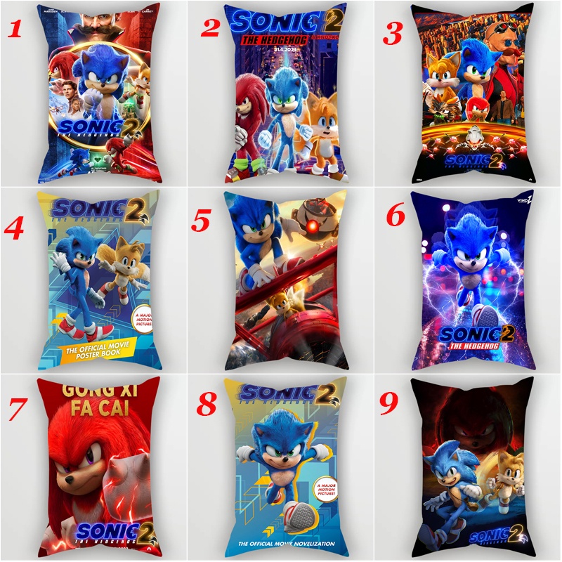 Vỏ Gối Chữ Nhật In Hình Sonic The Hedgehog 2 Mặt Trang Trí Nội Thất