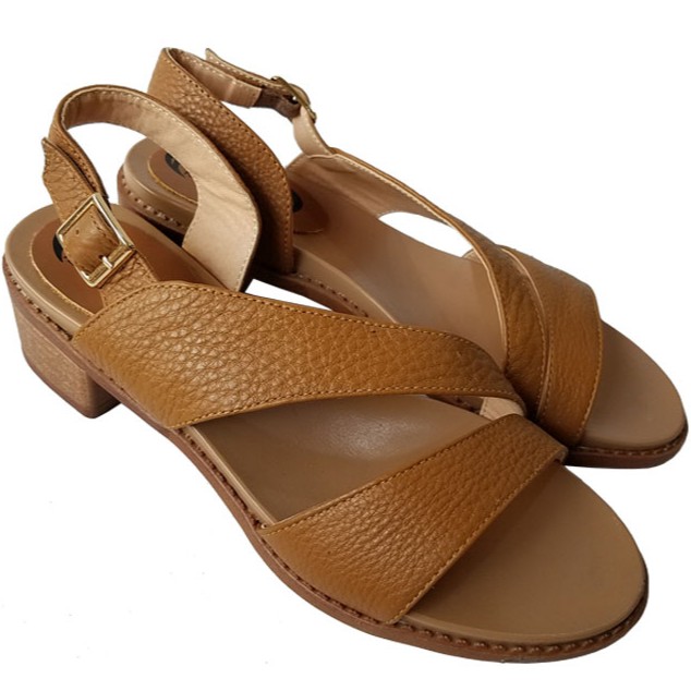Giày sandal cao gót nữ da bò BIGGBEN Cao Cấp HKD043