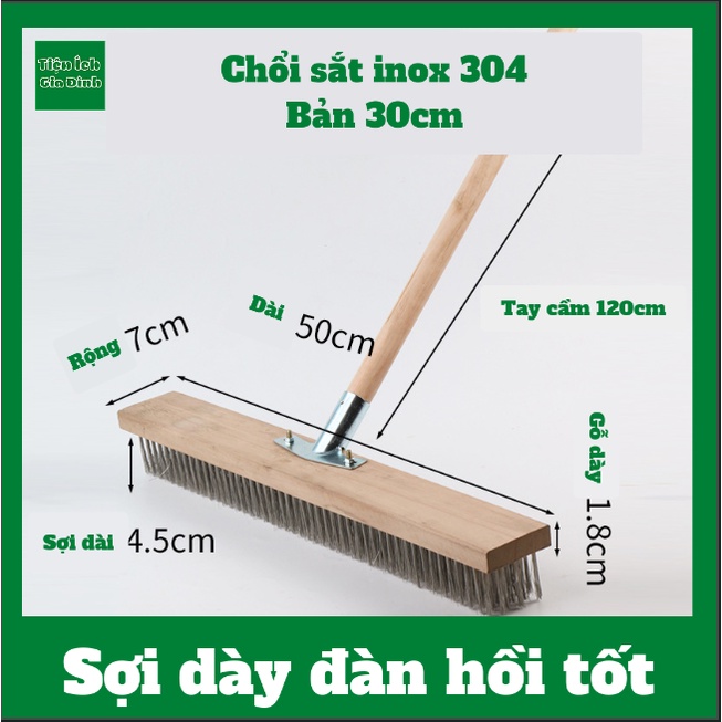 Chổi sắt cầm tay không rỉ chà rửa vệ sinh rong rêu ố vàng nền sân vườn ...
