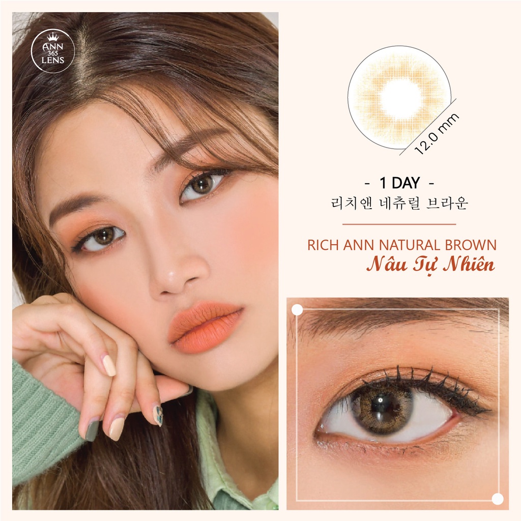 Ảnh Lens 1 Ngày ANN365 Tone Nâu Cho Cô Dâu Cận Từ 0 Độ Đến 8 Độ 1