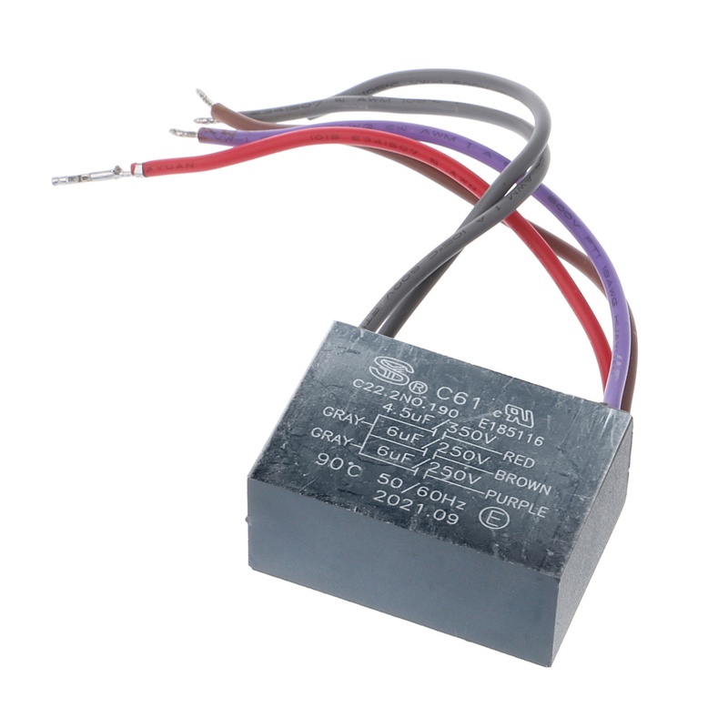 Ricambio Per Harbor Breeze Condensatore HQRP Per Ventilatore Da Soffitto Harbor Breeze - 4.5uf 5uf 6uf, 4 Fili, Modello CBB61 Ricambio Ventilatore