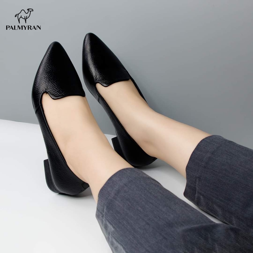 Giày nữ cao gót 3cm da bò thật cao cấp palmryan ST26