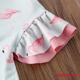 ♬Mg♪-Toddler Bé Gái Bé Gái Flamingo Đồ Bơi Đồ Bơi Đi Biển Rom Quần Áo Mũ Trang Phục