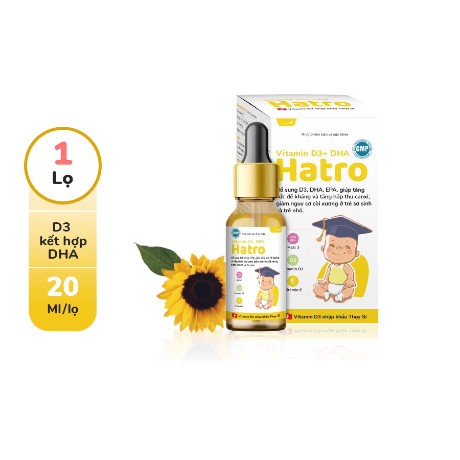 Hatro Vitamin D3+ DHA thích hợp cho đối tượng nào?
