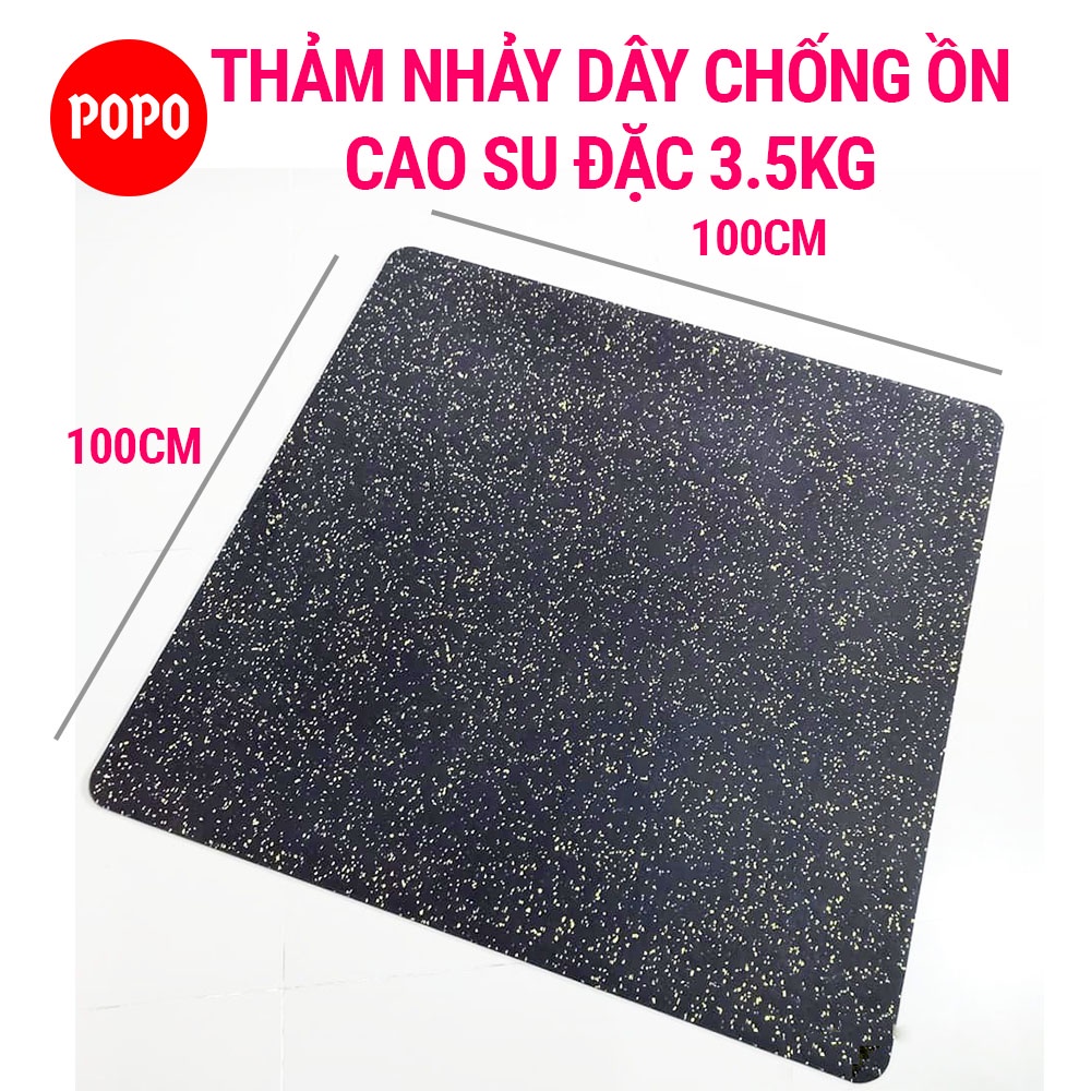Thảm nhảy dây SPORTY chống ồn chất liệu cao su 1mx1m dày 3mm giảm sốc, cách âm tập thể dục trong nhà