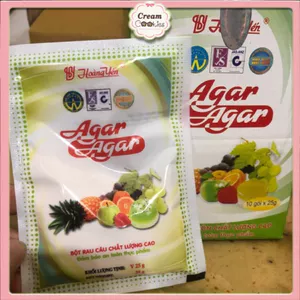 01 Gói Bột Rau Câu Giòn Agar Hoàng Yến 25gr (Dùng Để Làm Bánh Thạch Rau Câu, Thạch 4D Thạch Flan)