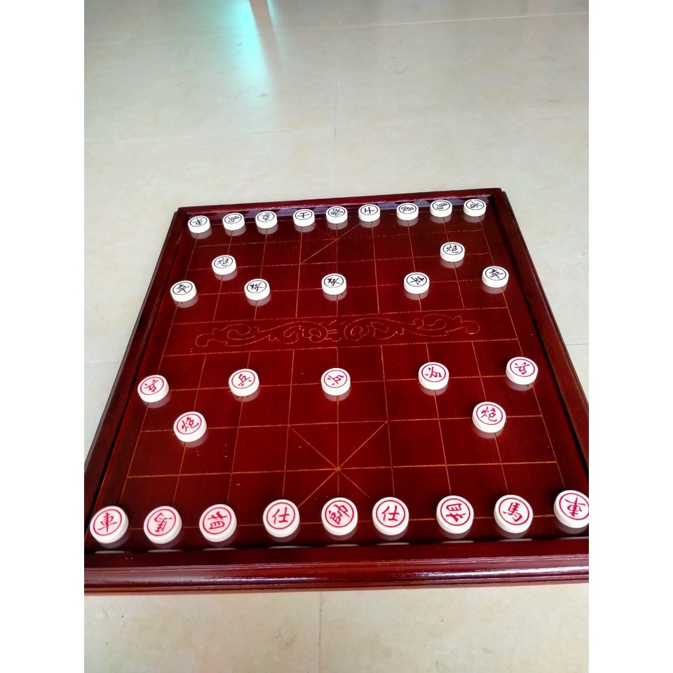 Bàn cờ tướng đẹp gỗ sồi giá rẻ 50x60cm màu nâu nhiều kiểu dáng (có quân nếu cần)
