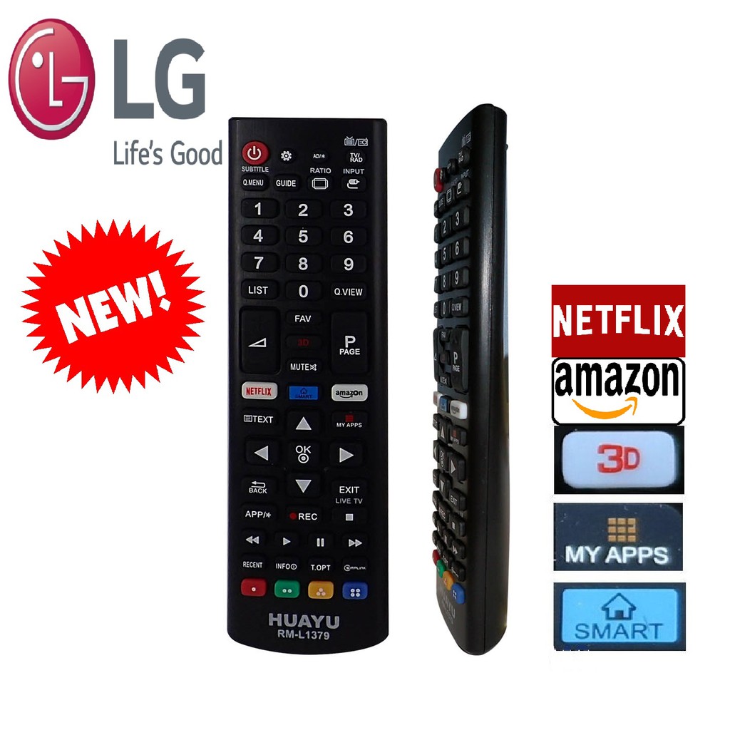 REMOTE ĐIỀU KHIỂN TIVI LG SMART NGẮN RM-L1379 (NETFLIX-AMAZON ...