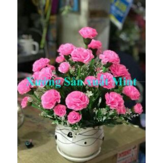 Chùm Hoa Cẩm Chướng Giả 10 Nhánh 40cm Nhiều Màu Hoa Lụa Trang Trí Nhà Cửa Bàn Thờ Xưởng Nam Định