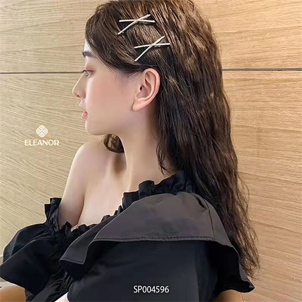Kẹp tóc nữ Eleanor Accessories hình chữ X đính đá kẹp tóc mái basic phụ kiện tóc 4596