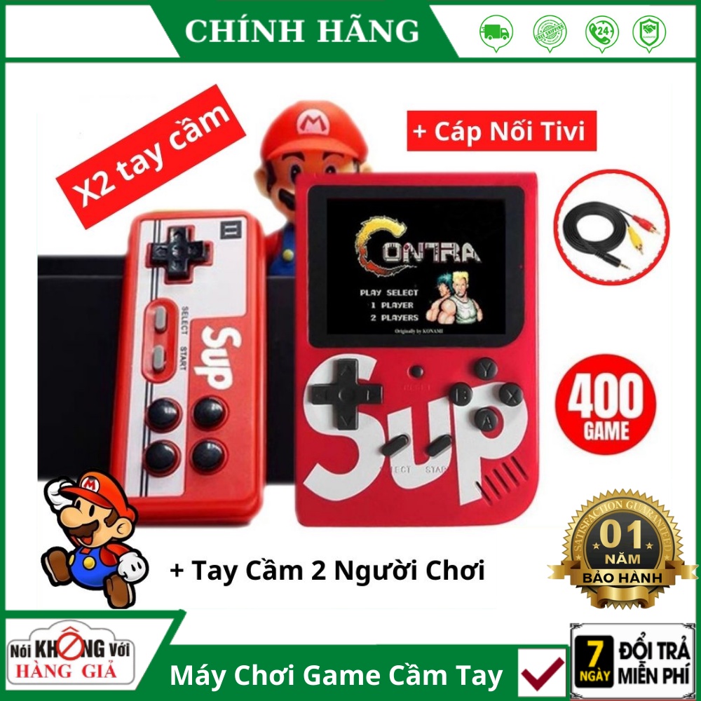 Máy chơi game 2 người - Sup G3 các tựa game kinh điển tuổi thơ kết nối với  TV màn hình lớn cổng AV pin sạc đi kèm cáp và nguồn