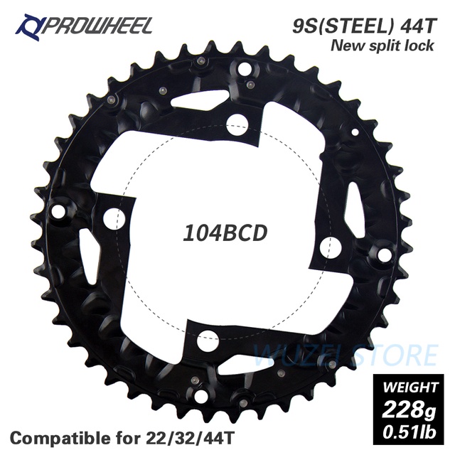 PROWHEEL Mountain Bike Round Chainring 64/96/104BCD 22T 24T 30T 32T 40T ...