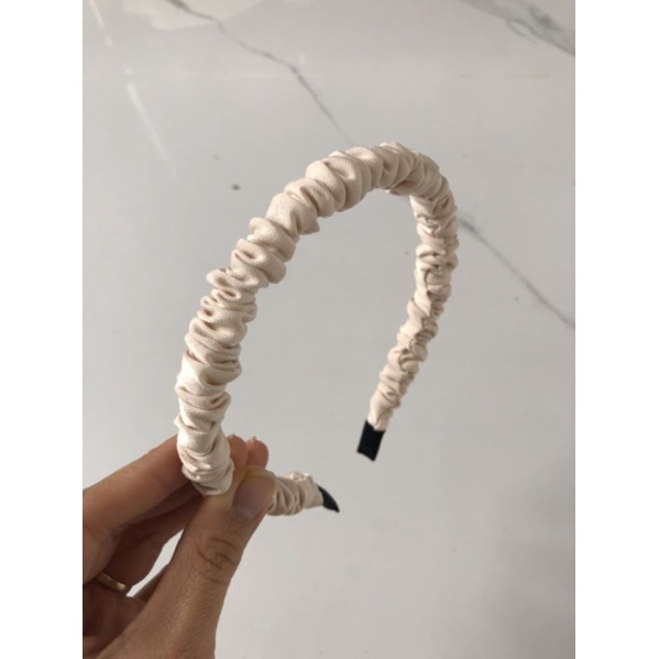 Băng đô tóc sợi 1,5cm vải lụa ngọctrai, băng đô tóc thời trang, phụ kiện thời trang, sỉ phụ kiện Khánh Huyền