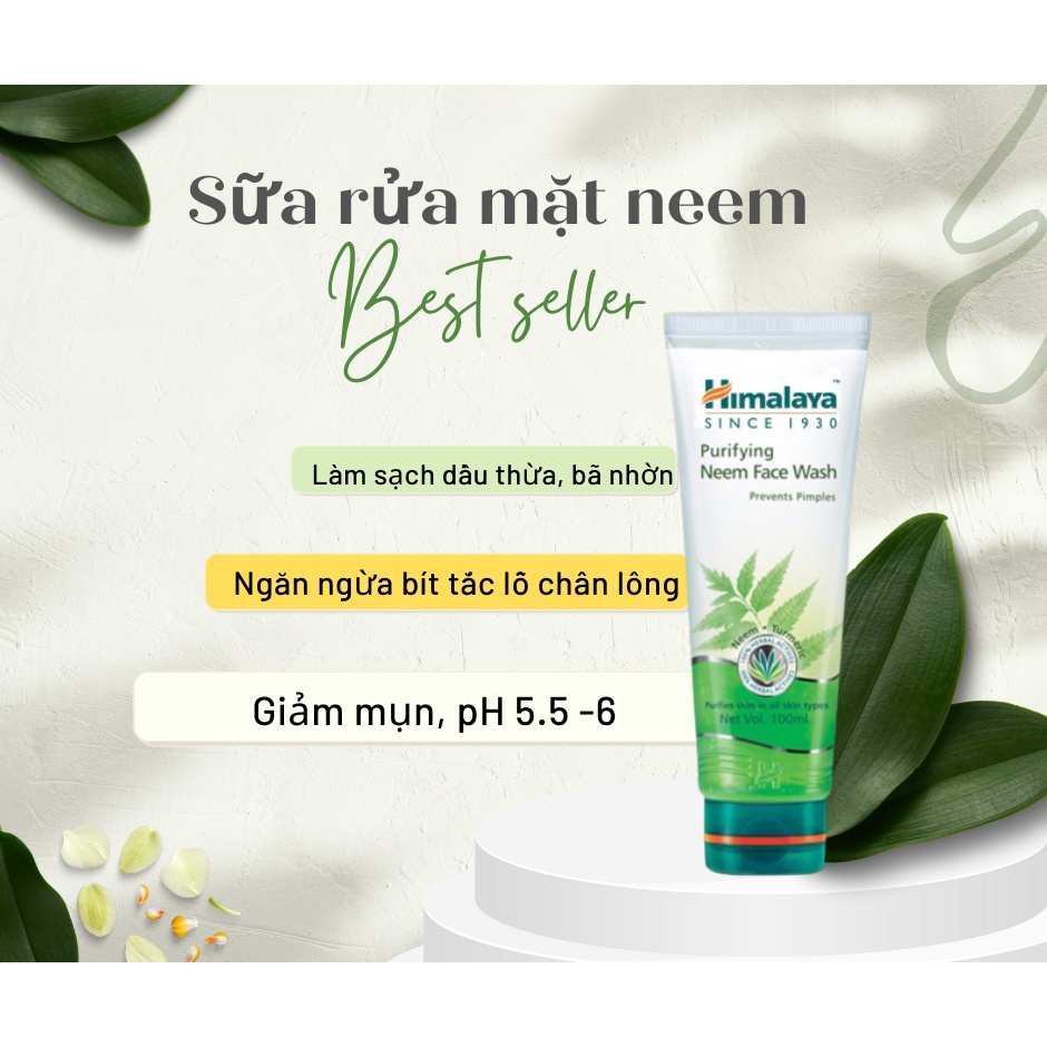 Ảnh Combo 2 sữa rửa mặt lá neem giảm mụn, dịu nhẹ cho da Himalaya Purifying Neem Face Wash 150ml/chai 3