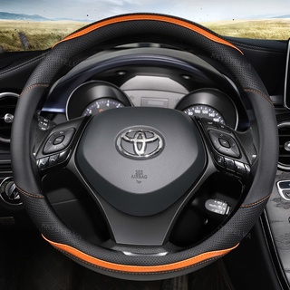 Sợi Carbon Da Vô Lăng Ô Tô Bao 38cm Cho Xe Toyota Corolla CH-R Camry Rav4 Auris Prius Yalis Avensis Phụ Kiện Ô Tô