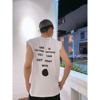 Áo thun Tanktop in chữ unisex (có video)