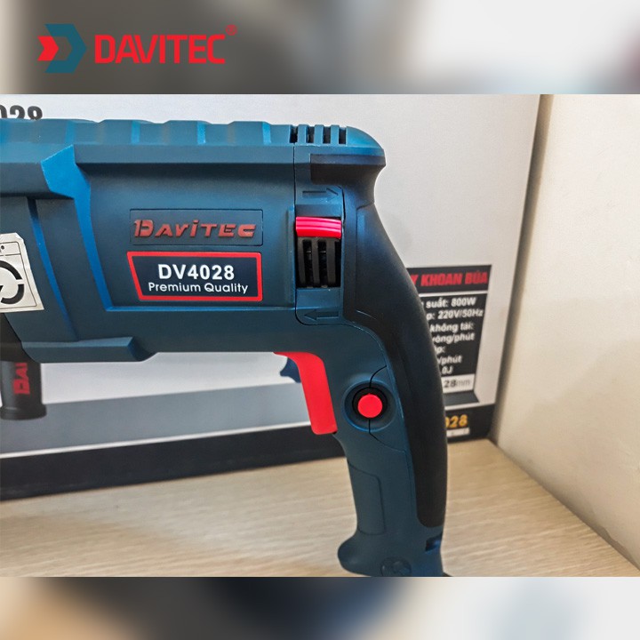 Máy khoan đục bê tông 3 chức năng DV4028 công suất 800W linh kiện phổ thông, tặng kèm bộ mũi khoan đục và hộp đựng