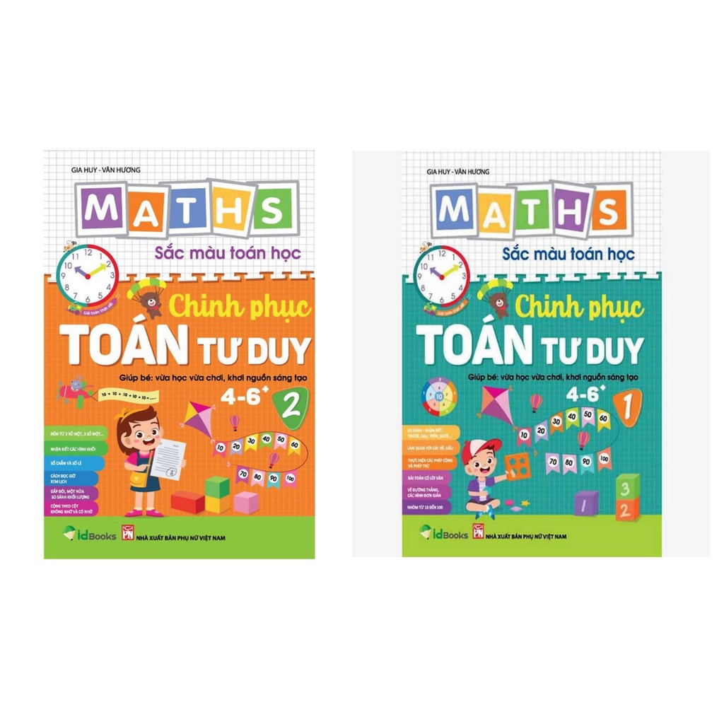 sách- Combo 2 cuốn Maths Sắc màu toán học Chinh phục Toán tư duy dành cho trẻ 4 - 6 tuổi