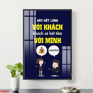 Tranh Slogan Tạo Động Lực - Phòng Chăm Sóc Khách Hàng - Tranh Treo Văn Phòng Laminate Tráng Gương