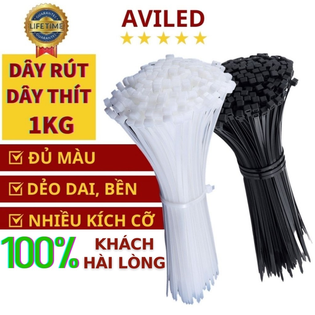 Dây rút nhựa 1kg đen trắng 0,5 cân dây thít nhựa 10cm 15cm 20cm 25cm ...