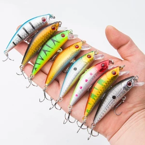 Mồi Câu Cá Minnow 70mm/7.9g Nhựa Nổi Spinner Phụ Kiện Giải Quyết