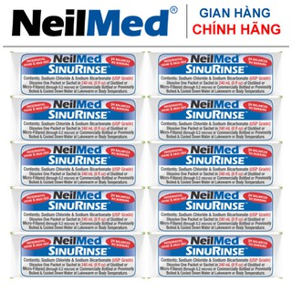 Bình (Bộ Dụng Cụ) Rửa Mũi NeilMed Sinus Rinse Kit 60 Sachets (1 bình + 60 gói muối)
