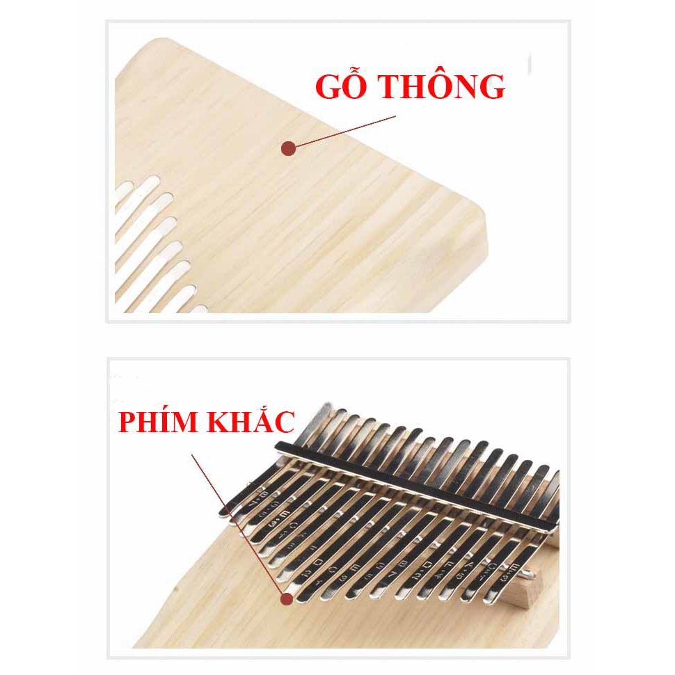 Đàn Kalimba 17 Phím, Đàn Kalimba 21 phím Nguyên Khối, Đàn Kalimba Giá Rẻ 17 Phím, Đầy Đủ Phụ Kiện