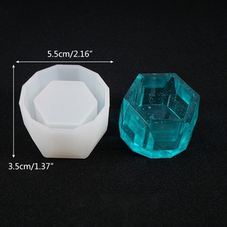 3 Pcs UV Crystal Epoxy Molds Handmade Round Bowl Hexagon Cup Dishes Resin Mold