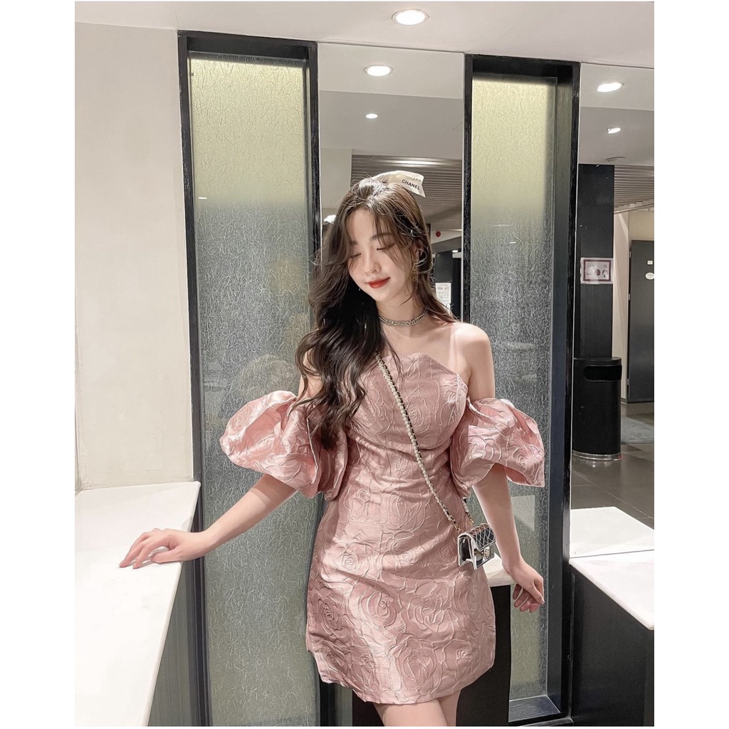 ĐẦM TIỆC THIẾT KẾ TAY RỚT, CÚP NGỰC, VẢI VÂN HOA ⚡HỎA TỐC⚡ SANG CHẢNH - MÈO INDA HOUSE