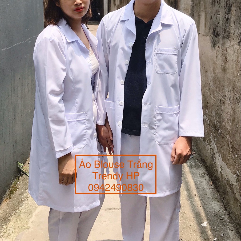 Áo Blouse Nam Dài Tay Cao Cấp [Áo Blue Bác Sĩ, Dược Sĩ, Phòng Thí Nghiệm,  Thẩm Mỹ Viện...] | Shopee Việt Nam