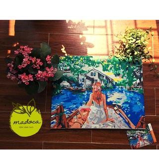Tranh tô màu số hóa Madoca có khung 40x50cm kết hợp T2009 và T2028
